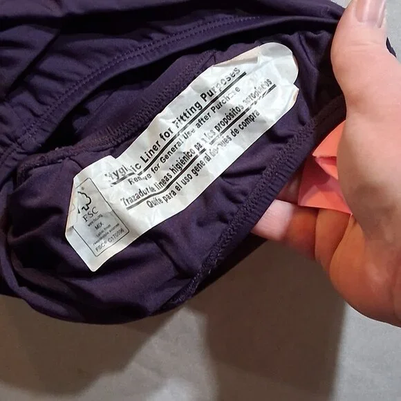 Lands' End Dark Purple Ruched Swimsuit - Picture 9 of 12